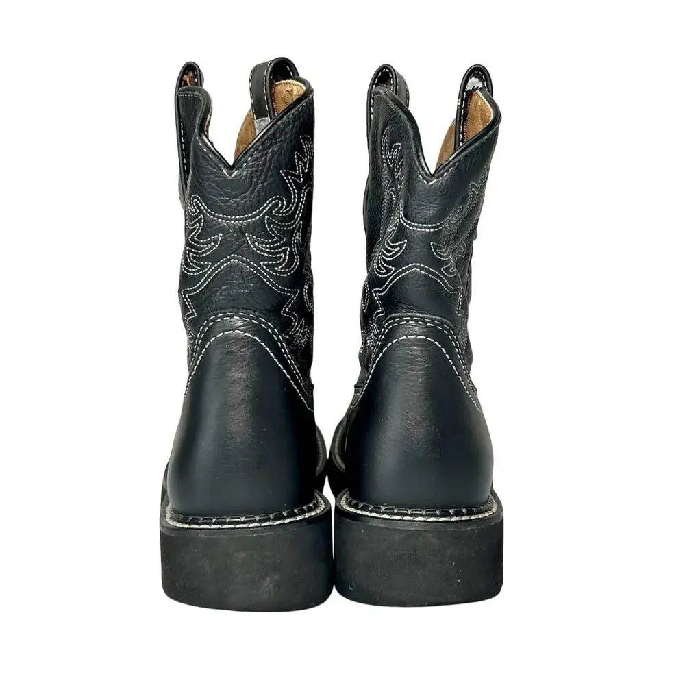 ARIAT Fatbaby Women’s Black Leather Round Toe Cowboy Cowgirl Western Boots 6.5 B - Picture 6 of 10